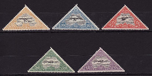 Эстония, 1923, Авиапочта, Самолет, 5 марок